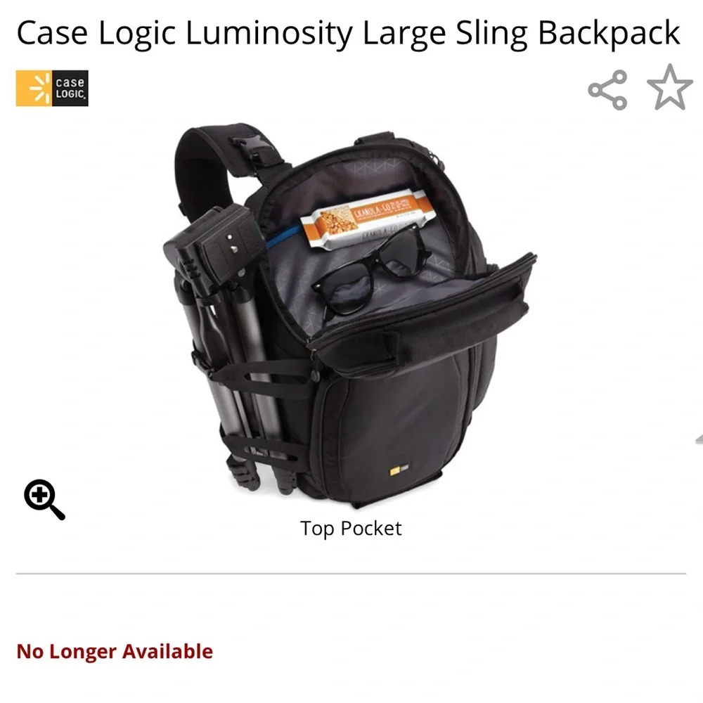 Case Logic Black Sling Backpack